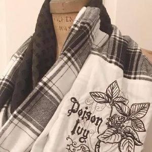 Extra Long Poison Ivy Infinity Embroidered Scarf OOAK